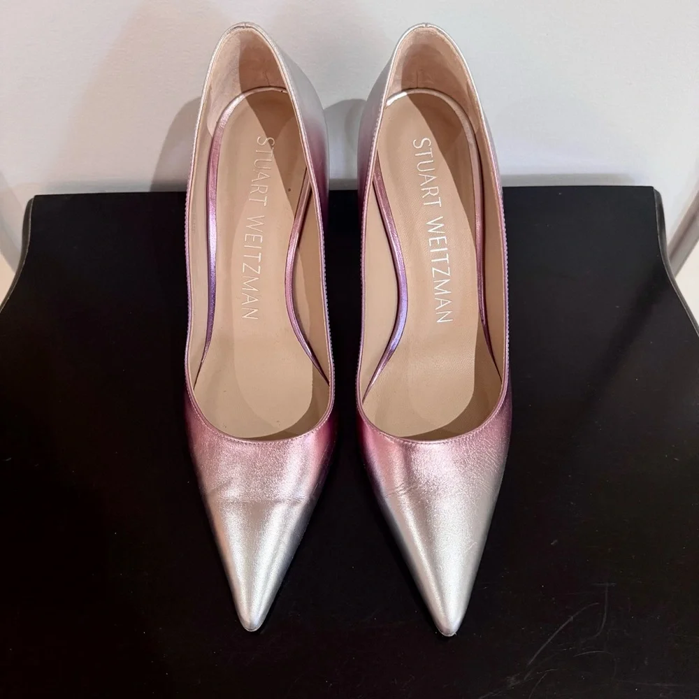 Stuart Weitzman Stiletto Pumps (Metallic Gradient - pink/silver) - Picture 3 of 6